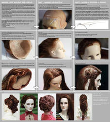 Making lace realistic wig for BJD