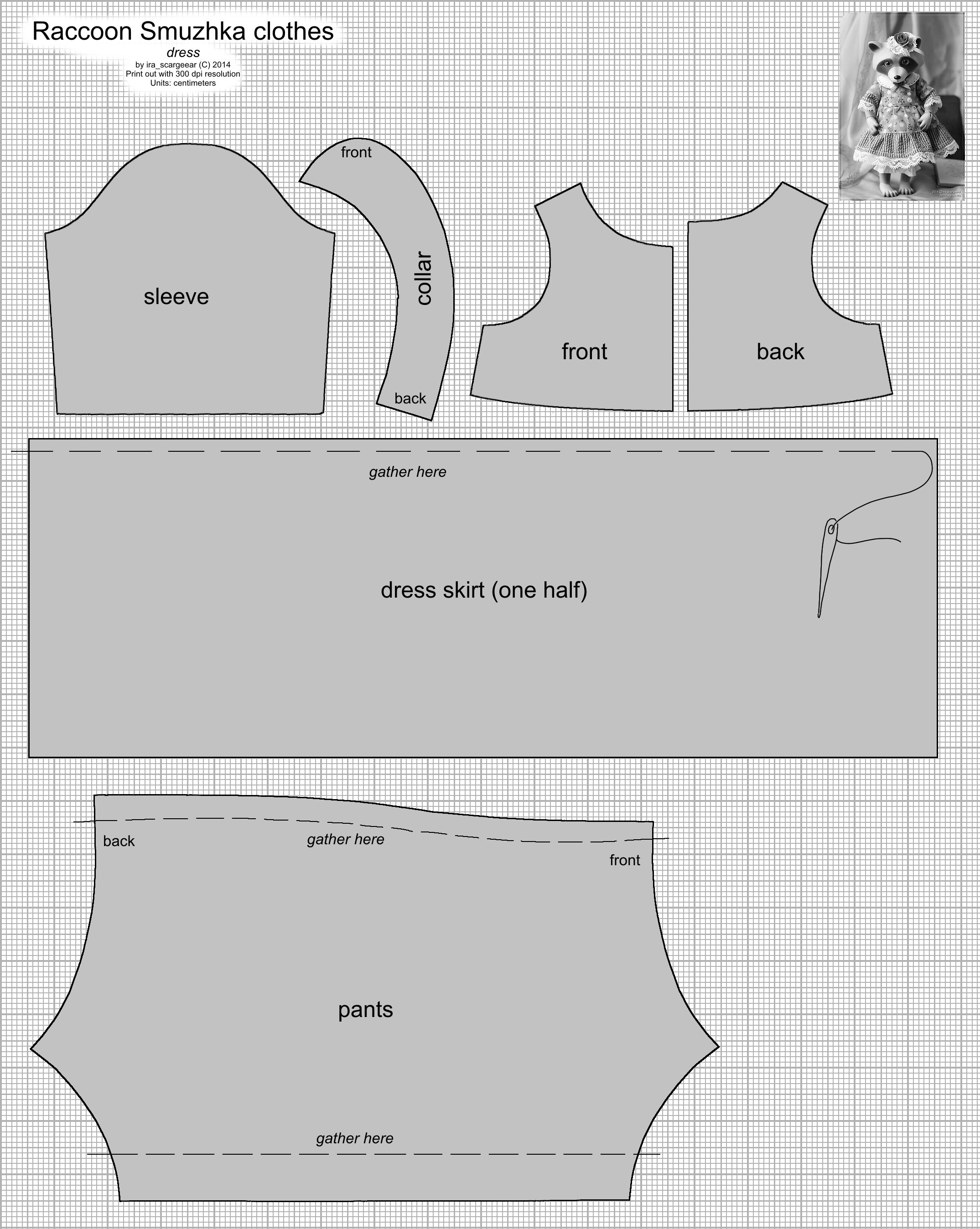 Raccoon Smuzhka Dress patterns