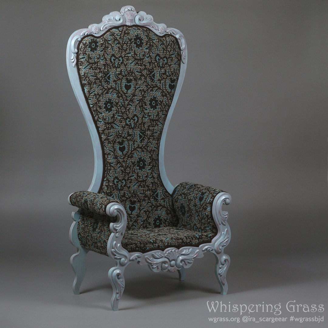 Shabby Blue Rococo Armchair by scargeear