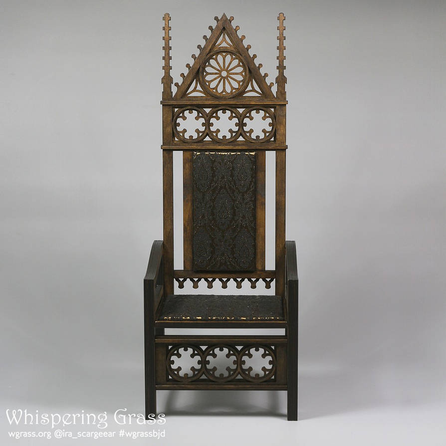 BJD Gothic Demountable Doll Throne by scargeear