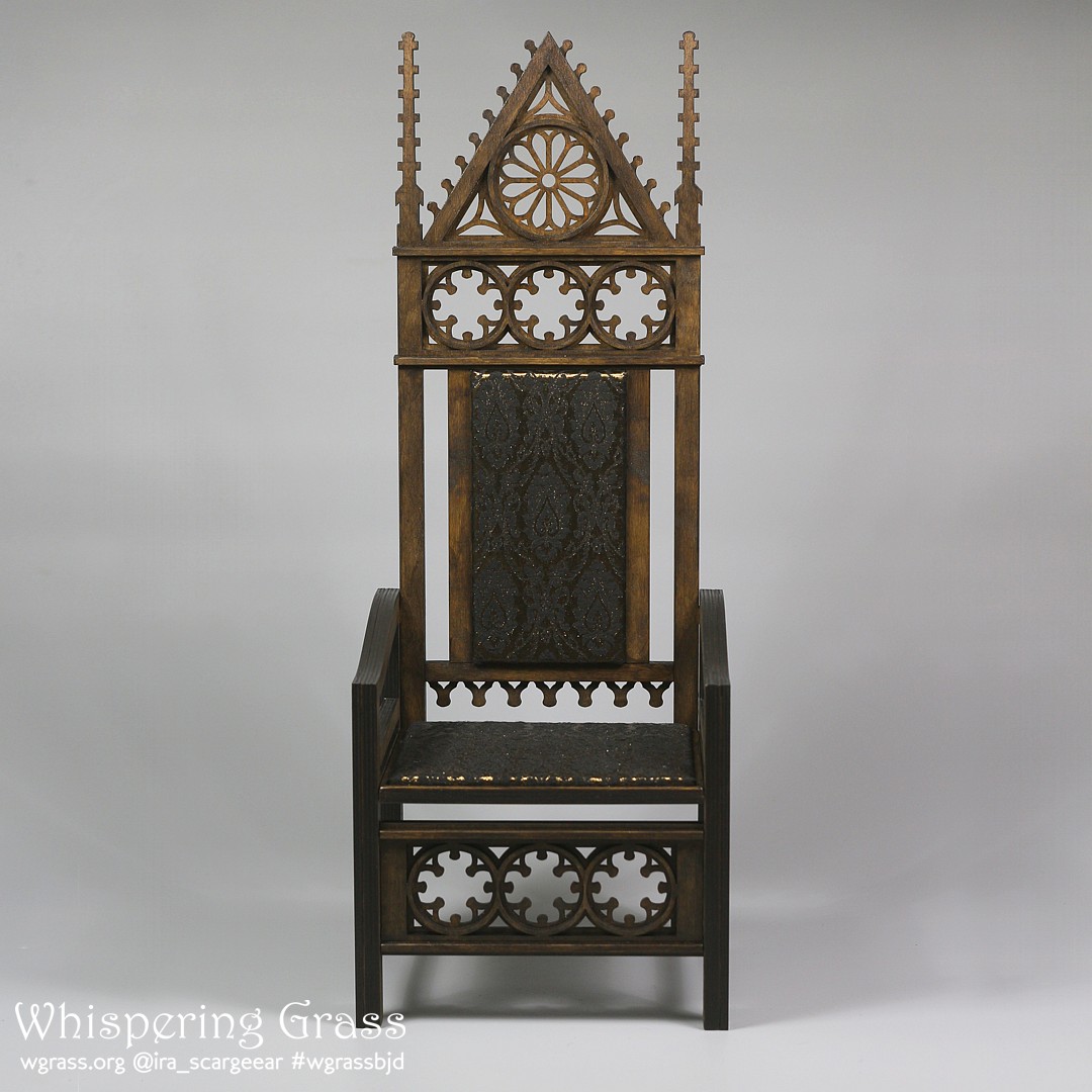 BJD Gothic Demountable Doll Throne by scargeear