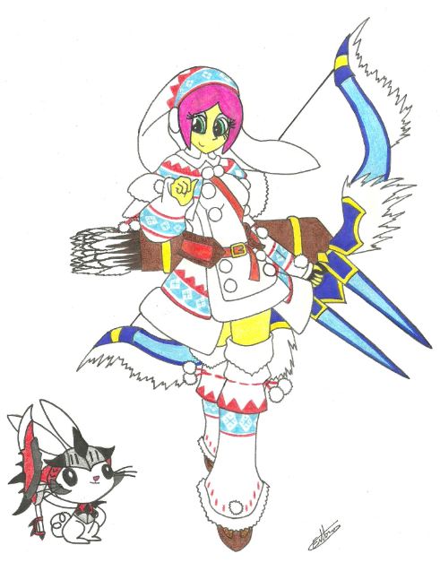 Fluttershy Lagombi Armor - Monster Hunter Tri