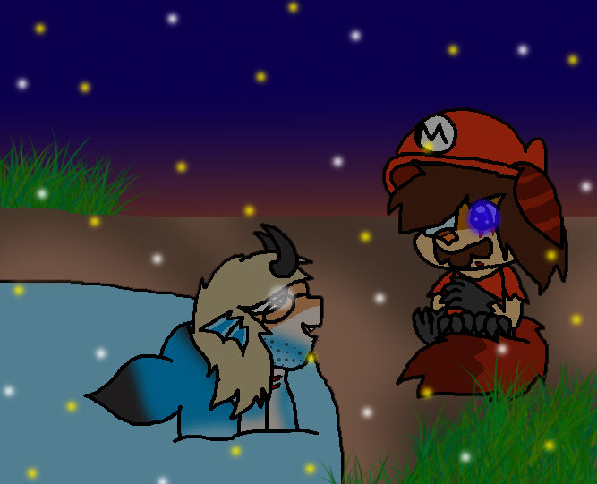 Riba X Mario on the lake by glitchydemonfairy on DeviantArt