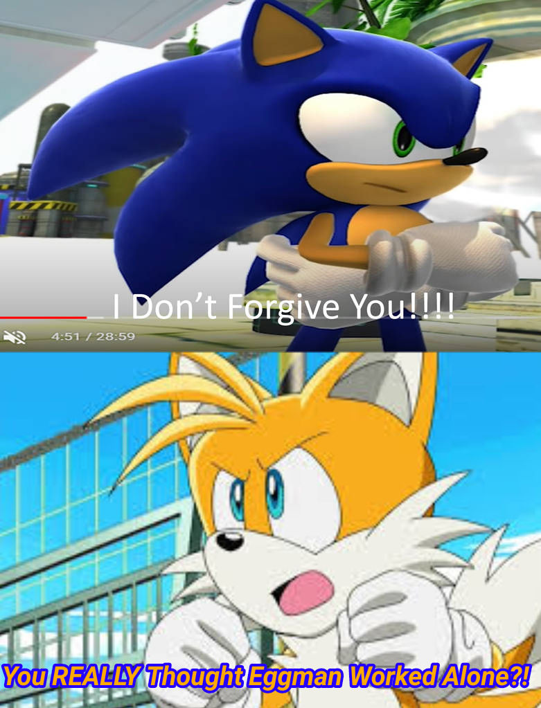 Sonic and Tails in a dramatic scene