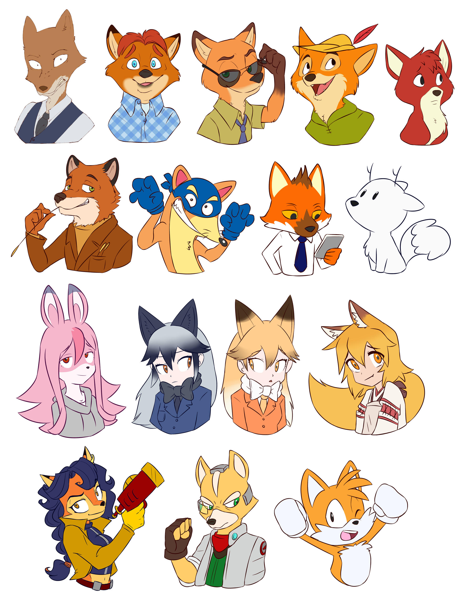 Fox Characters by Doodle-Mark on DeviantArt