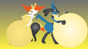 Lucario and Braixen