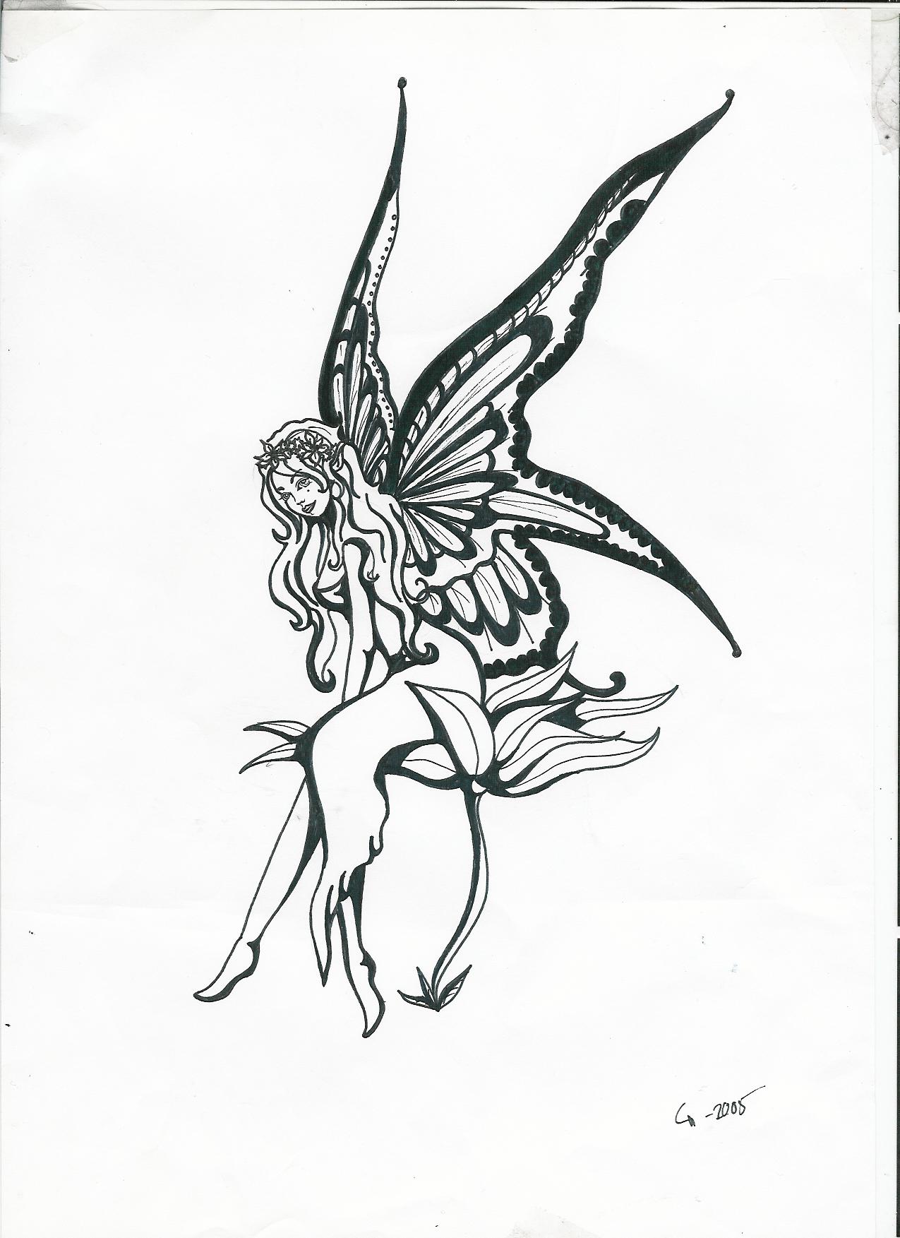 Flower fairy tatoo