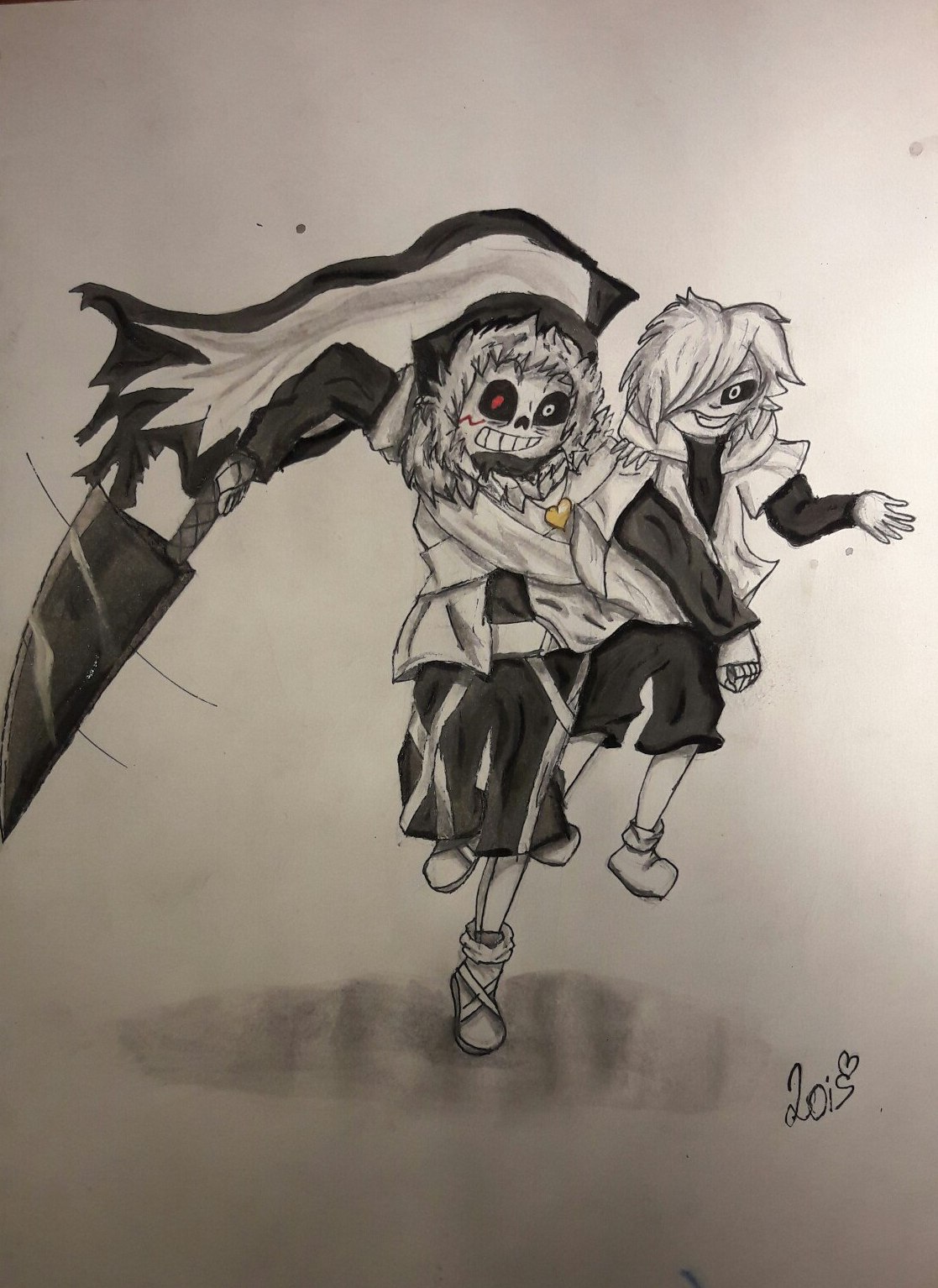 Pixilart - Cross!Sans and Cross!Chara by Sandyla10