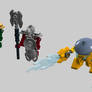 Micro-Bionicle -- Fohrok and Toa Hagah scalefigs