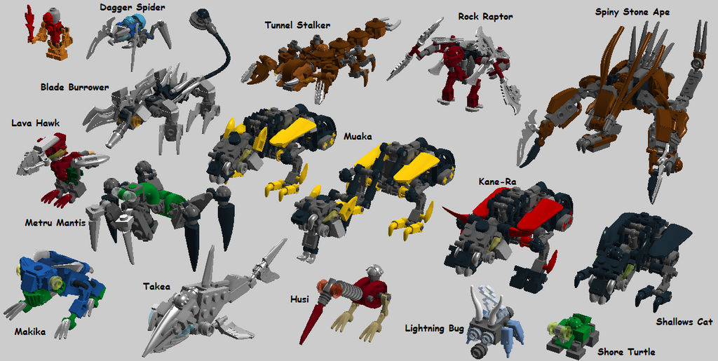 Micro-Bionicle -- Rahi Batch 2 Complete Set by bonesiii on DeviantArt