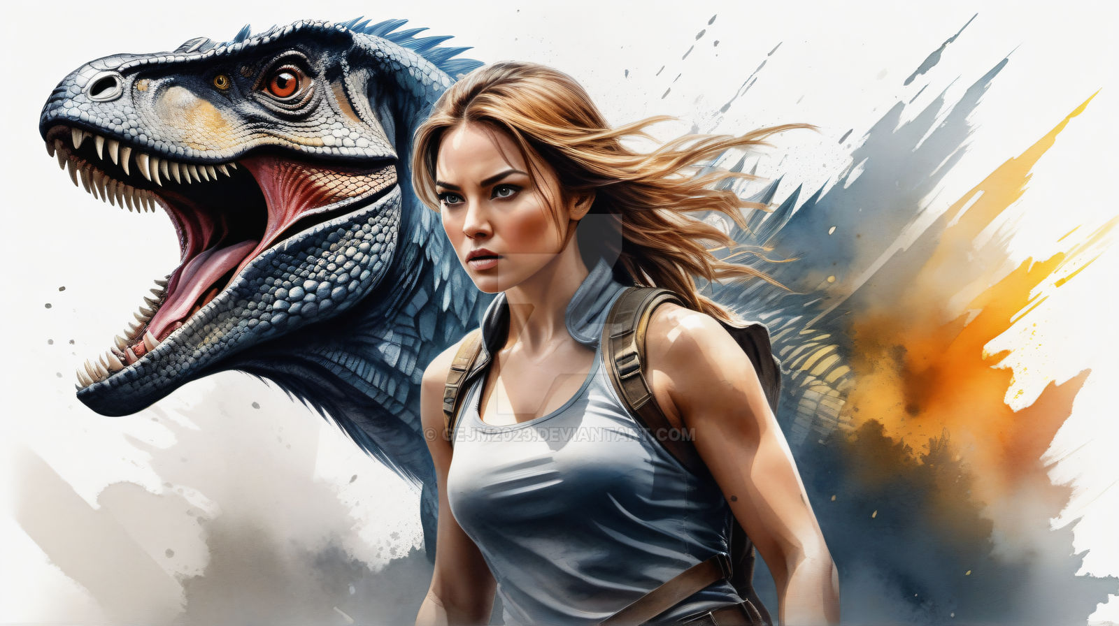 Woman Riding Raptor Woman with Velociraptor. by Gejm2023 on DeviantArt