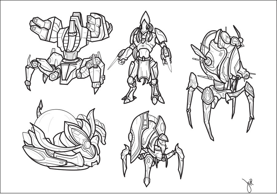 Protos Drawing Protoss in Black and White by surtyboy on DeviantArt