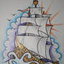 Ship Tattoo Design