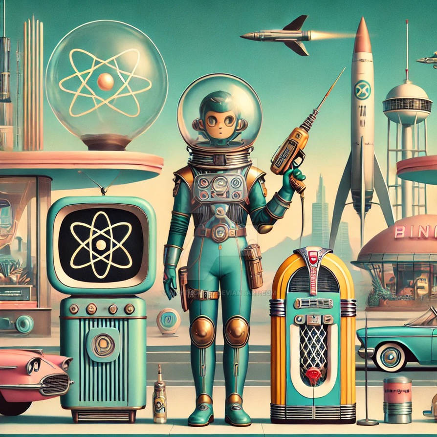 Atompunk character in a retro-futuristic environme by aipythondev on ...