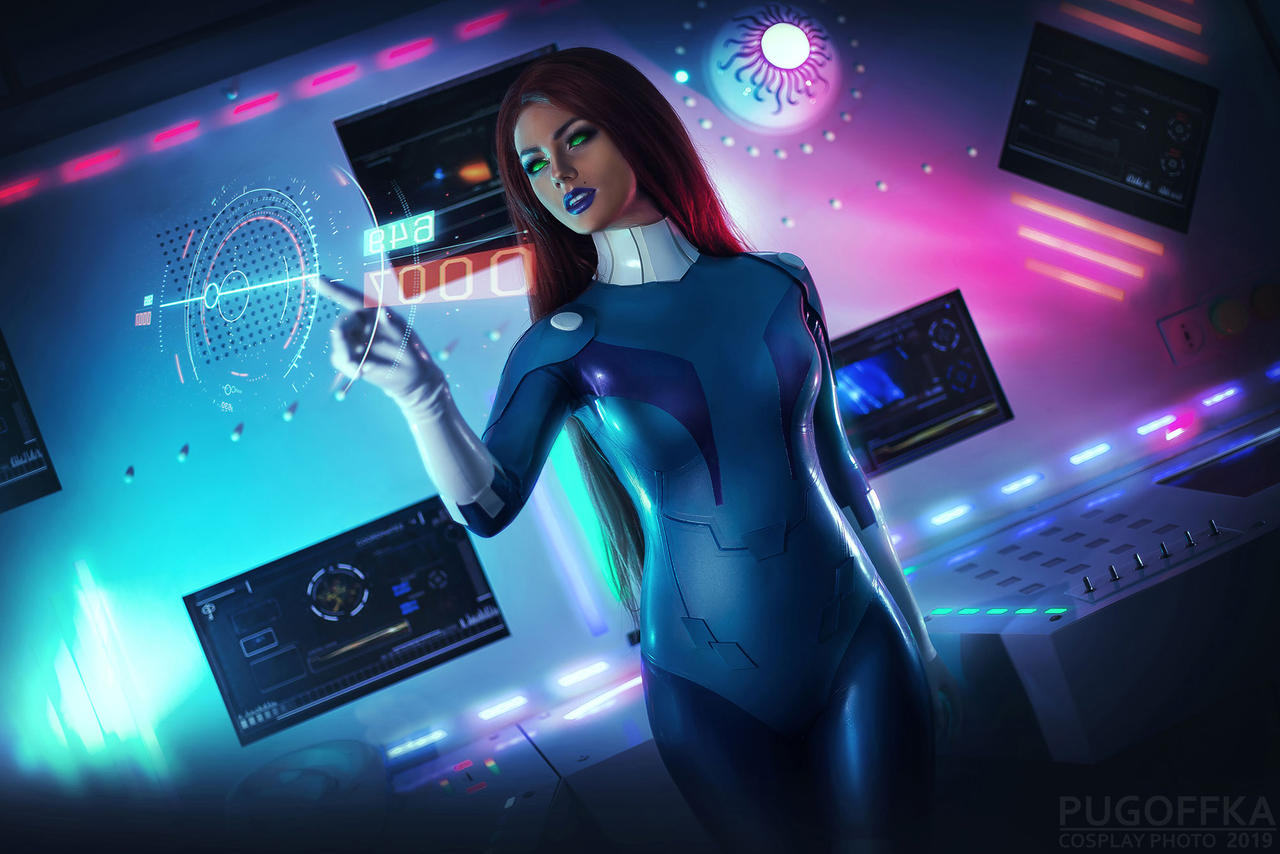 Starfire on spaceship by Kamiko-Zero