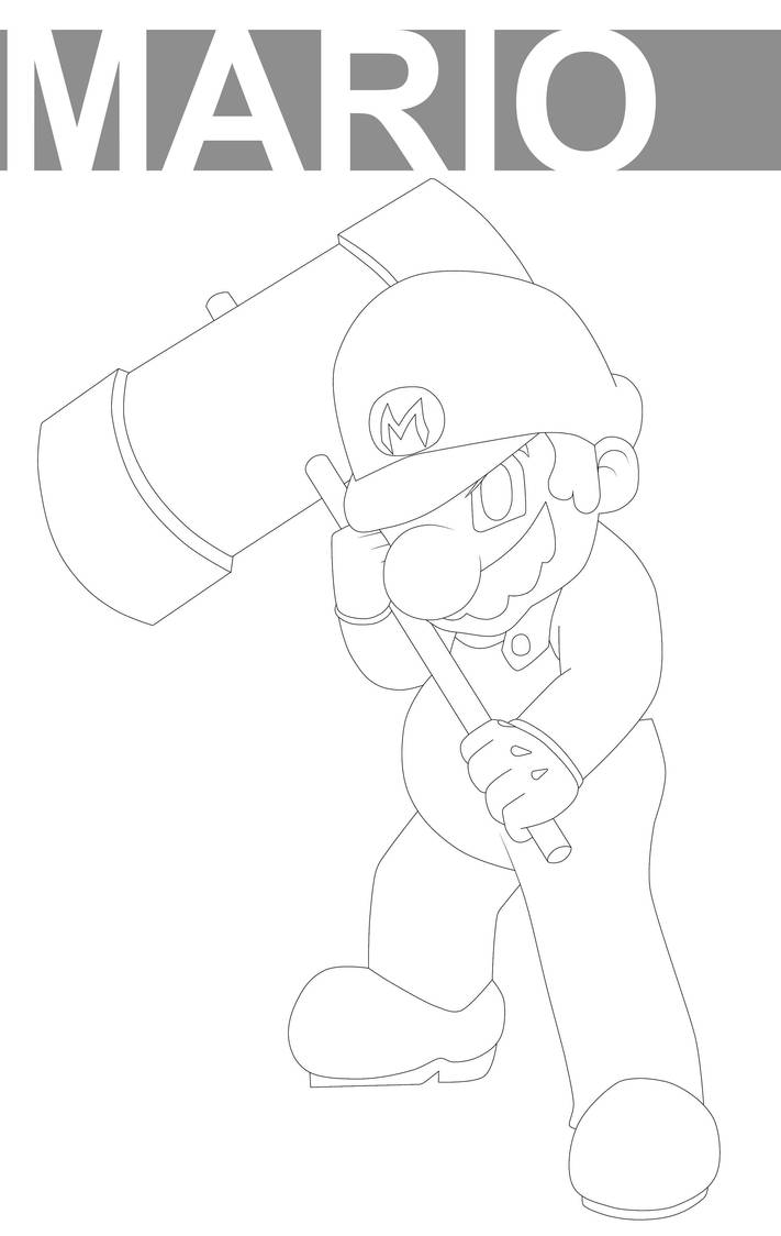 Super Mario Lineart by Kitt-Fishy on DeviantArt