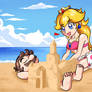 Mario and Peach at the Beach