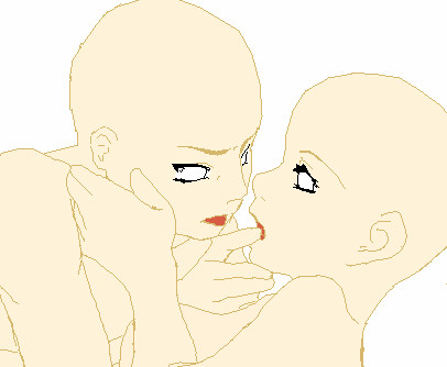 Latest Drawing Bases Couple Kissing.