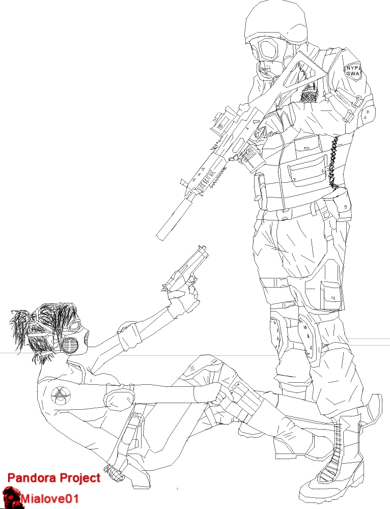 Marween and Mike-lineart