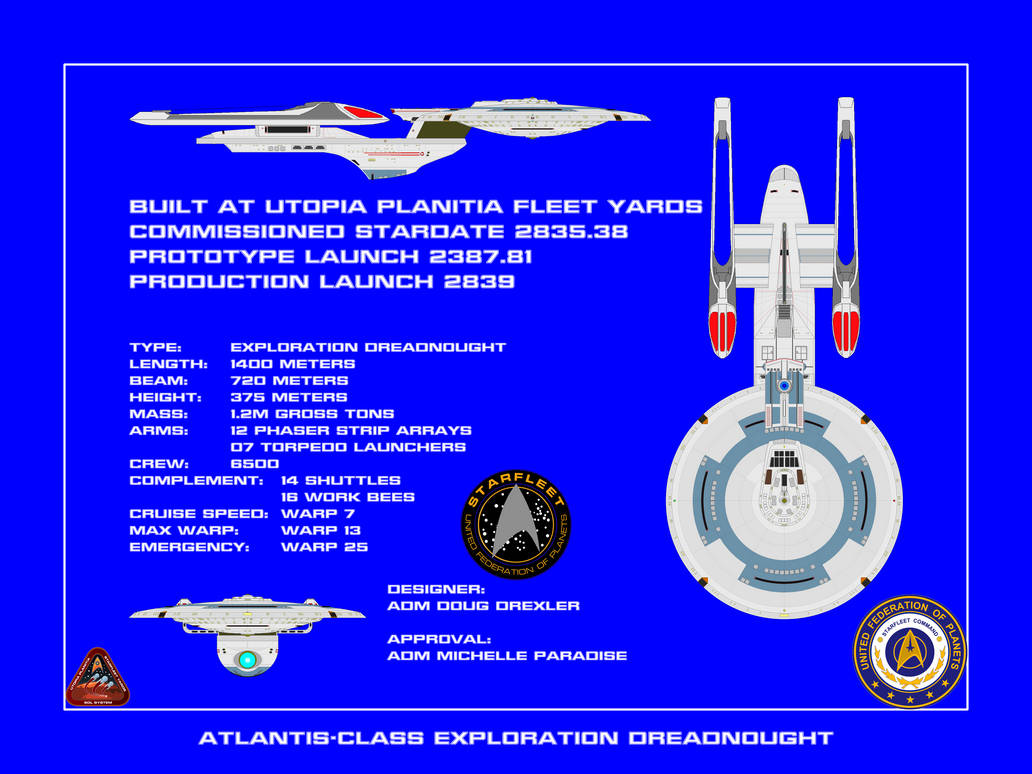 Atantis Class Starship Atlantis-Class Starship Schematics by PeachLover94 on DeviantArt