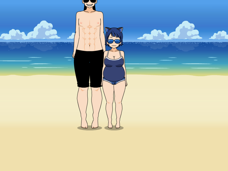 Kitty and Ivan at the beach.