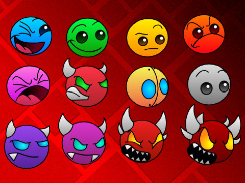 Geometry Dash Difficulties by Rockers65Arts on DeviantArt Geometry Dash Difficulties by Rockers65Arts on DeviantArt