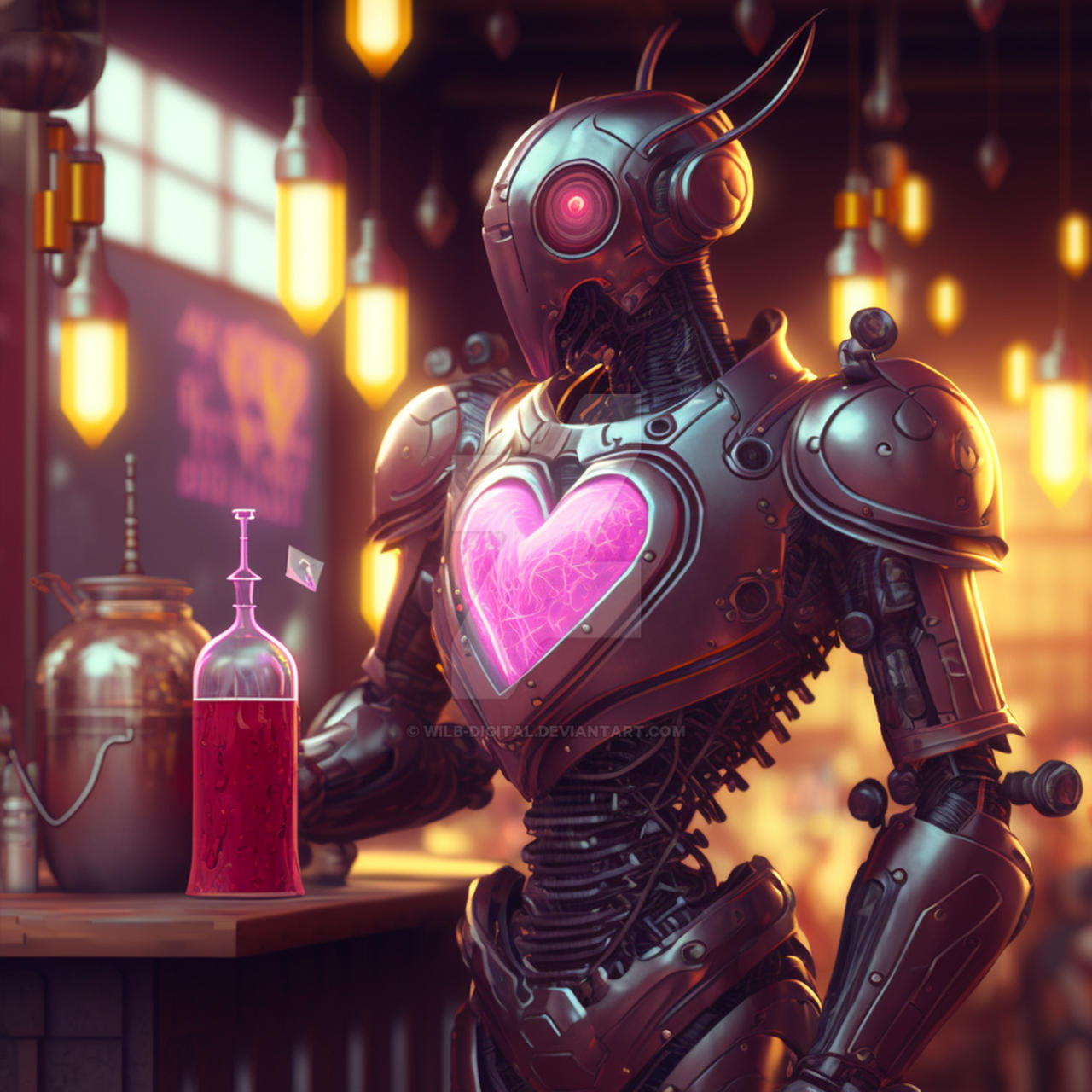 Valentines Bot with big heart by Wilb-Digital on DeviantArt