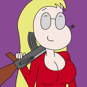 Country girl holding AK-47