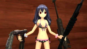 Just a Noire Jr with Halo weapons (Swimsuit Ver)