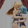 Hugging Alisa and Milly