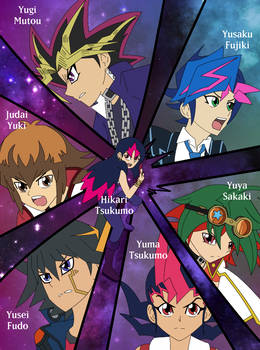 Hikari and the 6 YGO Protagonists Coloured