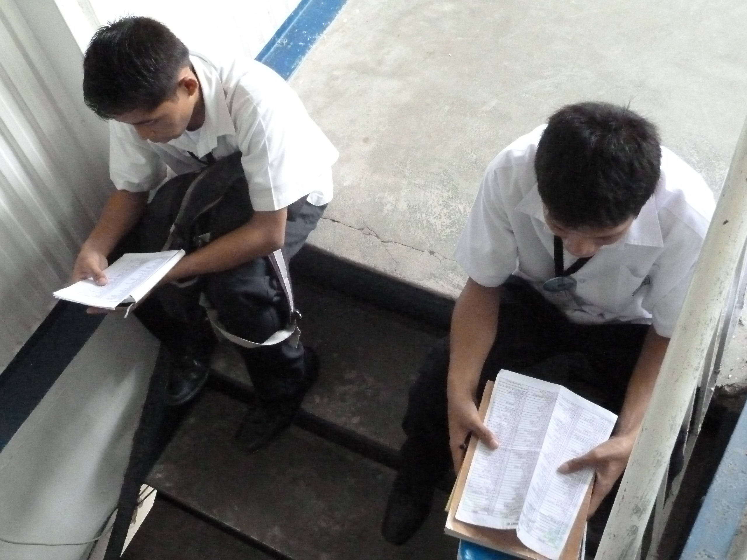 Studying at the stairways