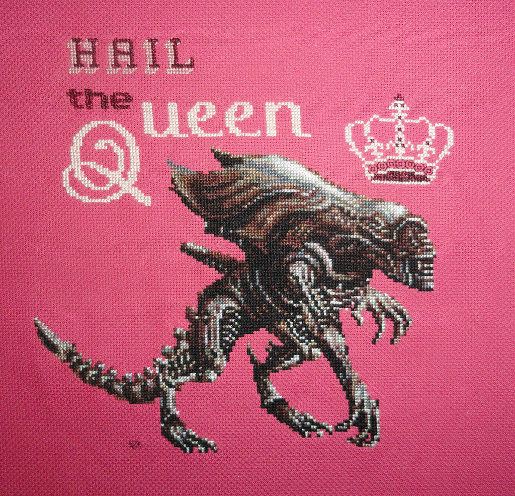 Alien Queen_Xstitch by Zeephra