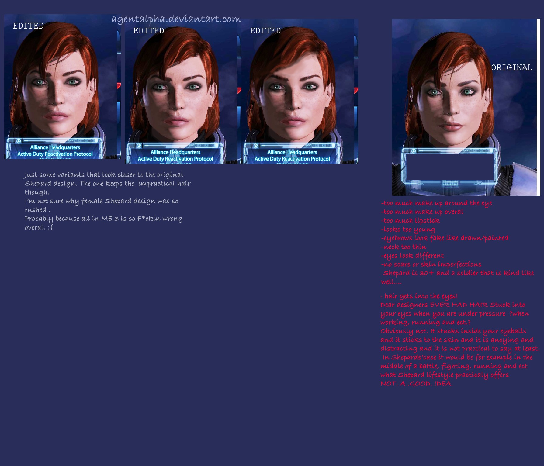 Default Female Shepard -some fixes