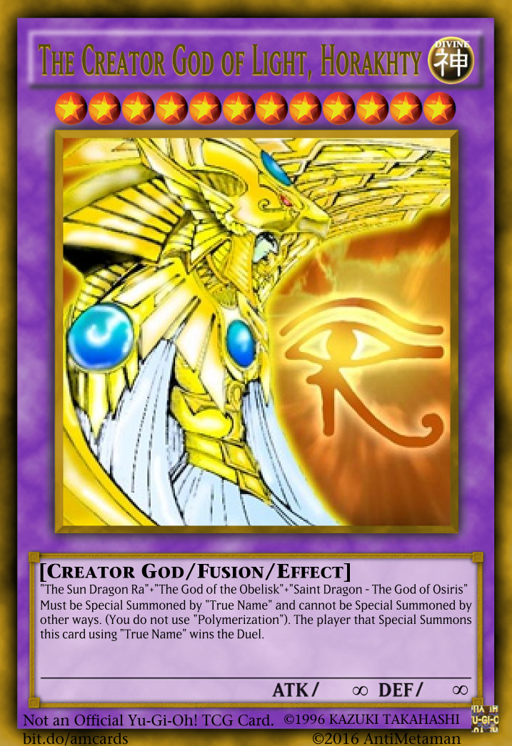 horakhty yugioh card custom metal The Creator God of Light, Golden English New Toys Horakhty, Creator of Light (anime)