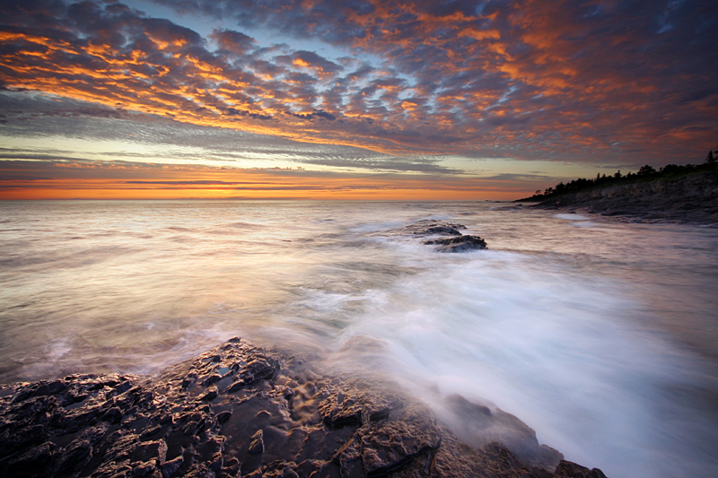 Orange Sky over Lake Superior