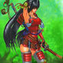 SAMURAI girl of crimson armor