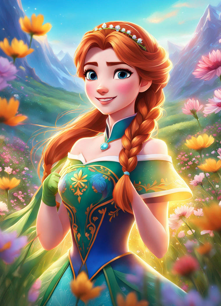 Anna Pincess Princess Anna in the meadow by AngeVilainAmour on DeviantArt