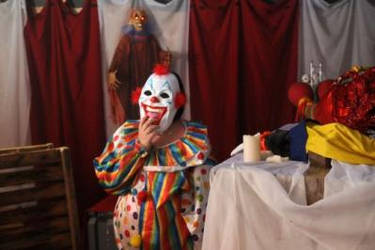 clown at haunted house