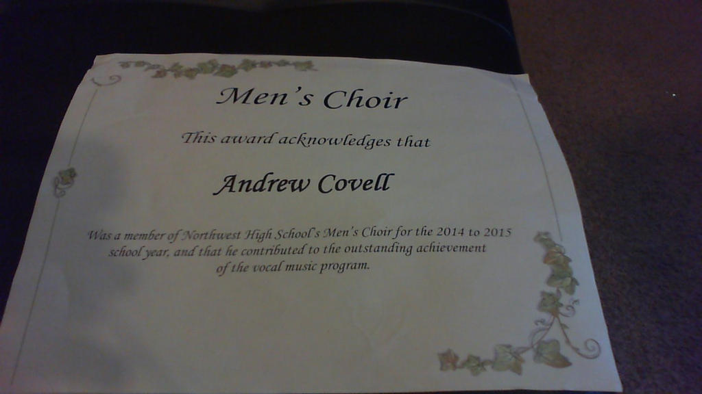 mens choir acknowledgment