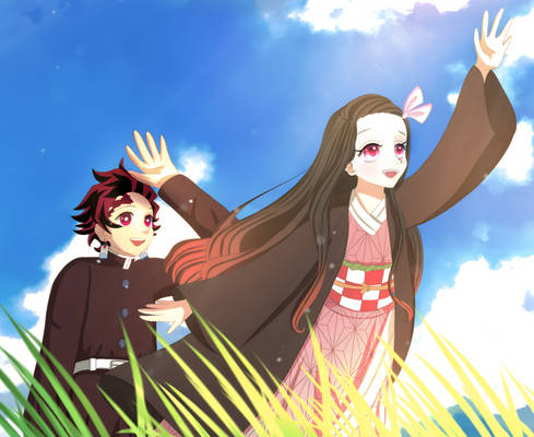 Nezuko walks in Sun