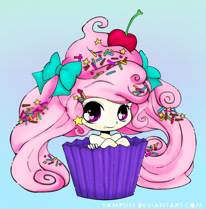 Cupcake colorido kawaii - Desenho de ladylily09 - Gartic