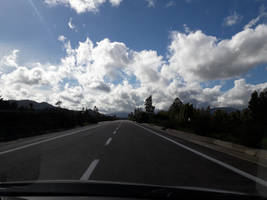 Clouds on the road