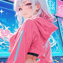 AI OC Tiger-Woman Lana in an Arcade-Hall!