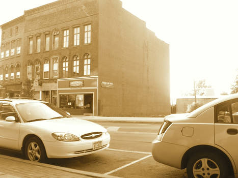 sunset over the barber shop