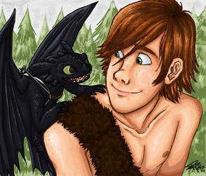 Giant Hiccup and Toothless