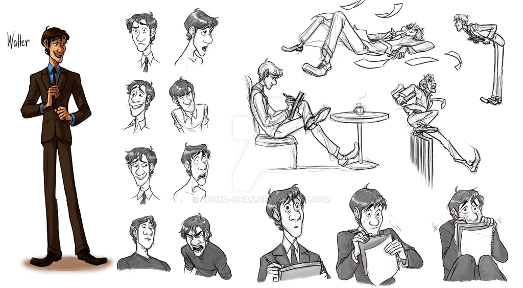 Paperman Disney кроссовер. Character of the Clerk Tale character Walter.