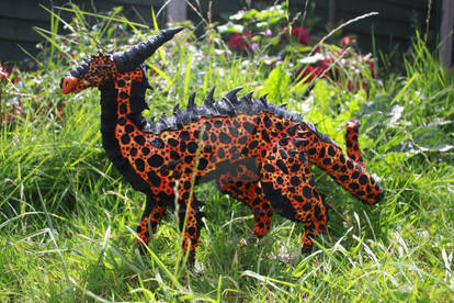 Volcanic dragon pair art doll