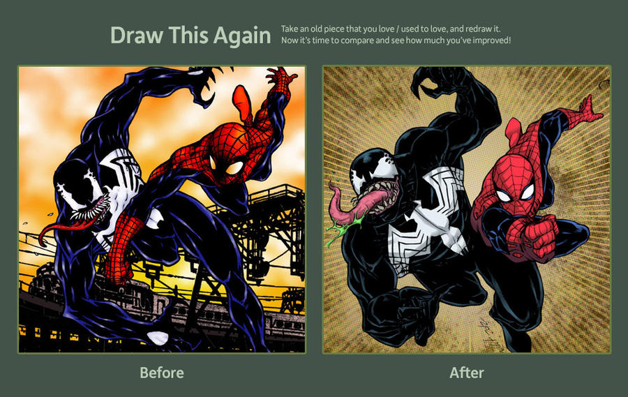 DRAW THIS AGAIN contest spiderman vs venom