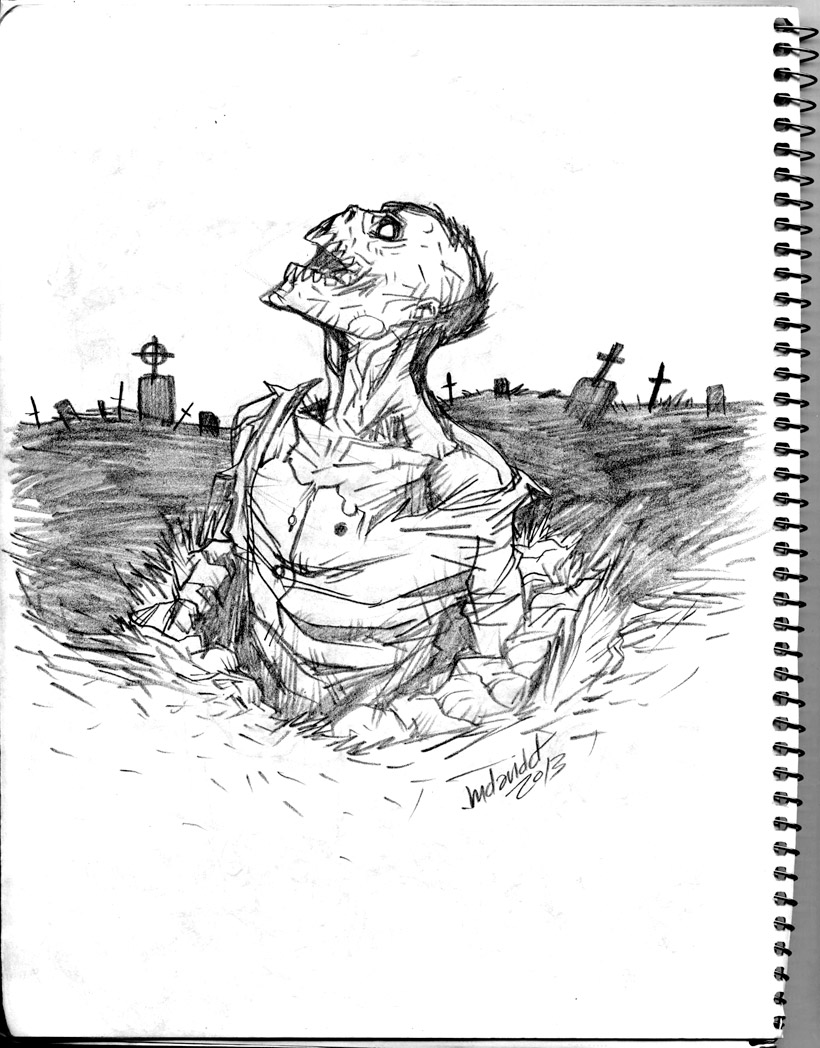 Zombie Return pencil sketch